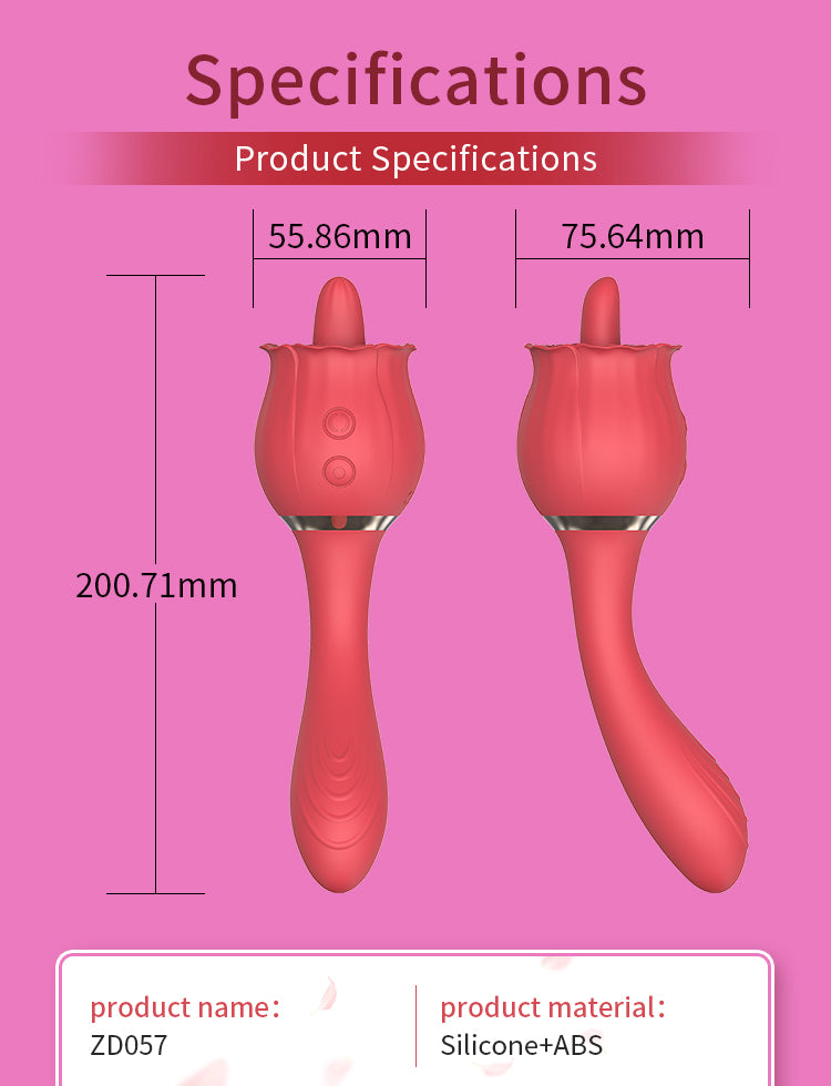 Velvet Pulse Petal Tongue & Vibration Massager - ZD057