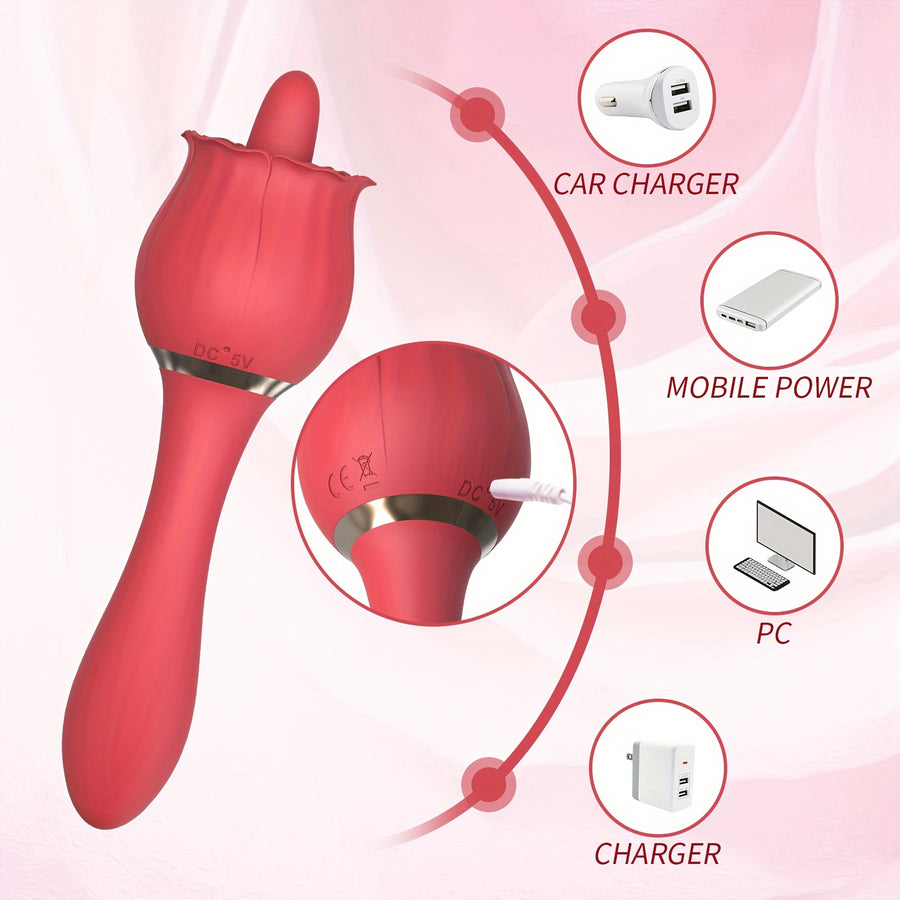 Velvet Pulse Petal Tongue & Vibration Massager - ZD057